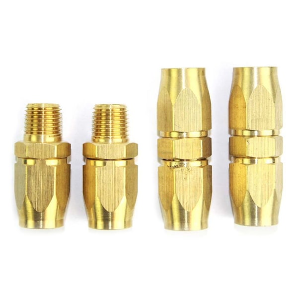 Interstate Pneumatics 3/8 Inch NPT HU Hose Reusable End Brass Fitting Kit HRPZ26-K1 - main